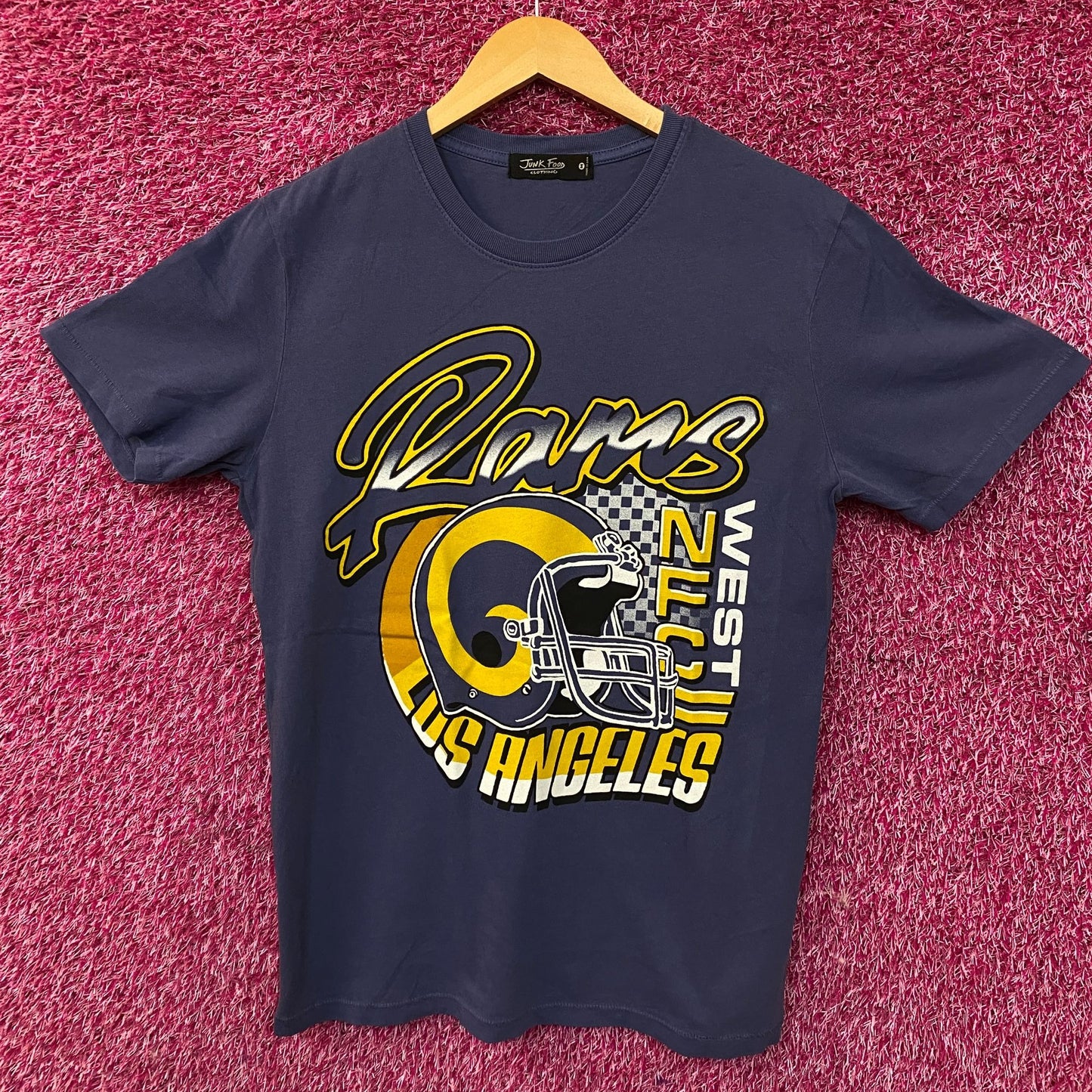 Junk Food Clothing Los Angeles Rams West Vintage Style Women's Tee Medium