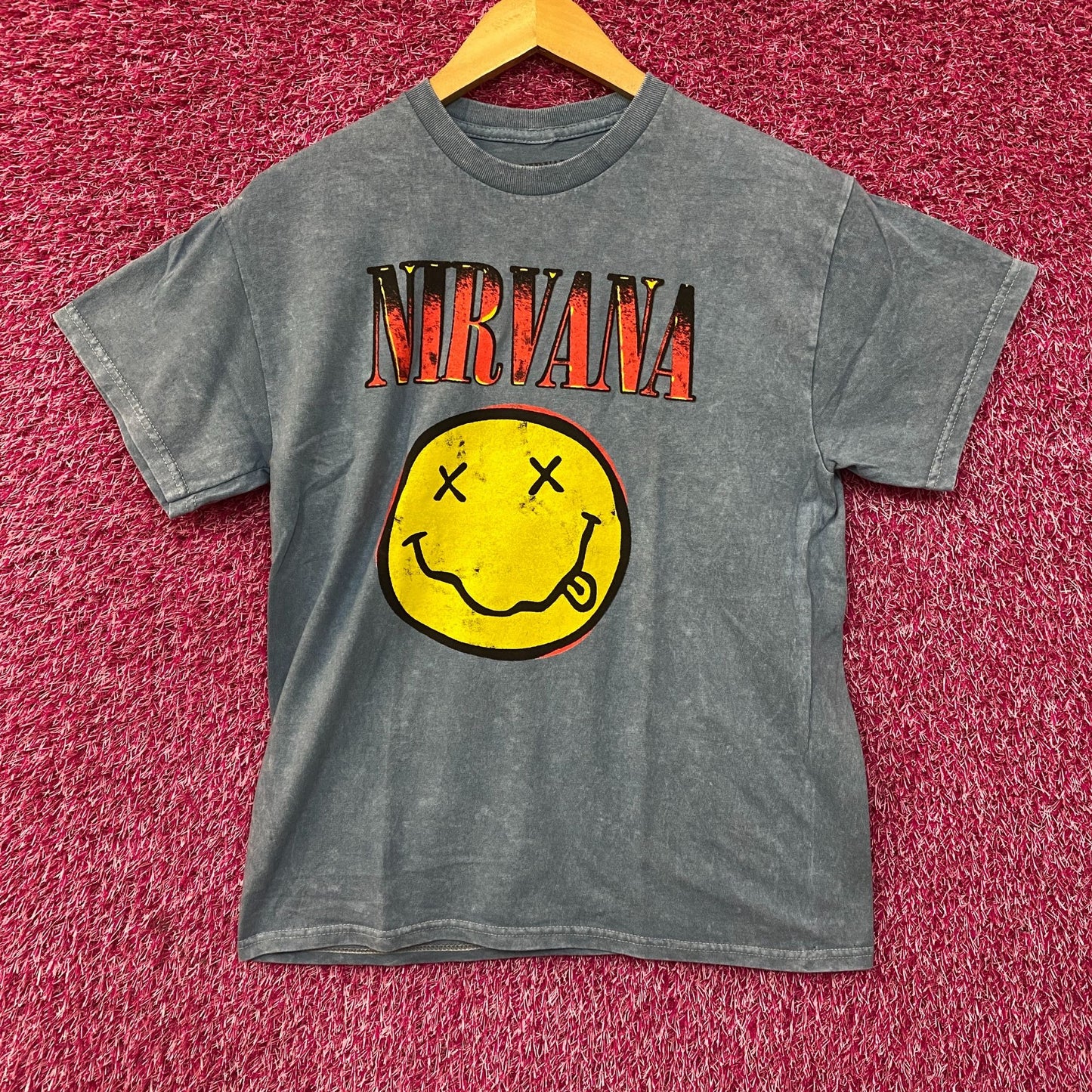 Nirvana Nevermind Album Dead Smiley Grunge T-Shirt Medium