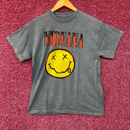 Nirvana Nevermind Album Dead Smiley Grunge T-Shirt Medium