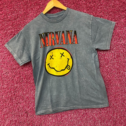 Nirvana Nevermind Album Dead Smiley Grunge T-Shirt Medium
