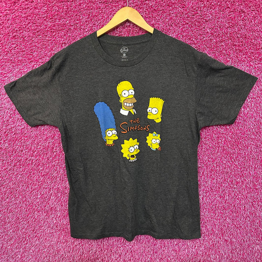The Simpsons Family Cartoon Heads Animated Series Tee L