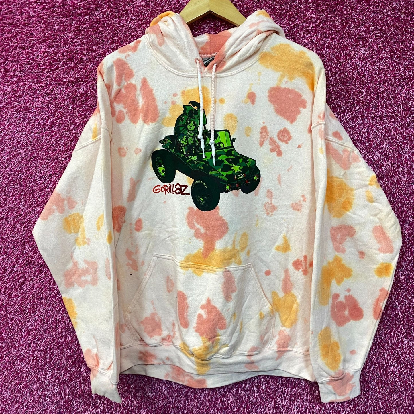 Gorillaz Self-Titled Album Cover Tie-Dye Hoodie Size Xl