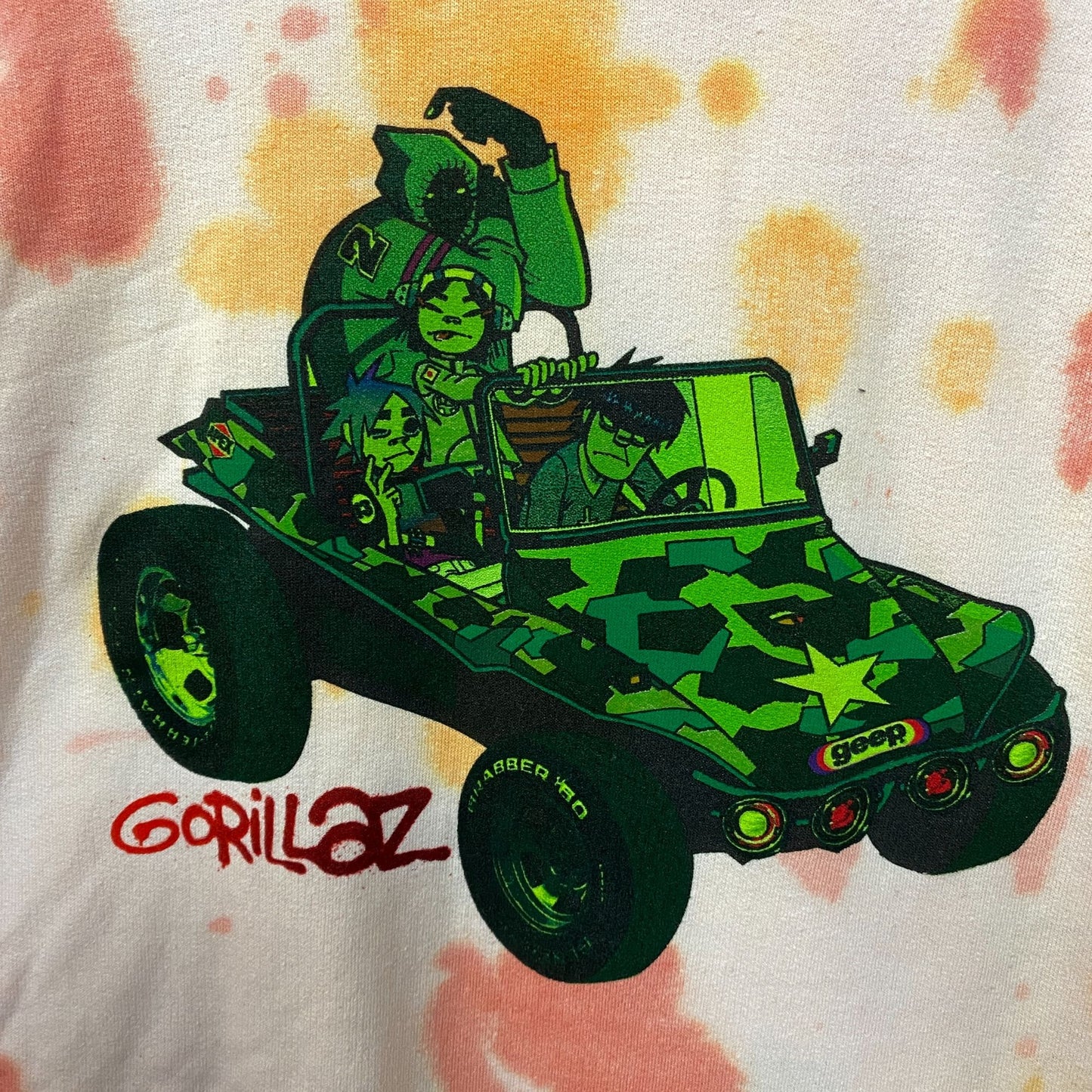 Gorillaz Self-Titled Album Cover Tie-Dye Hoodie Size Xl