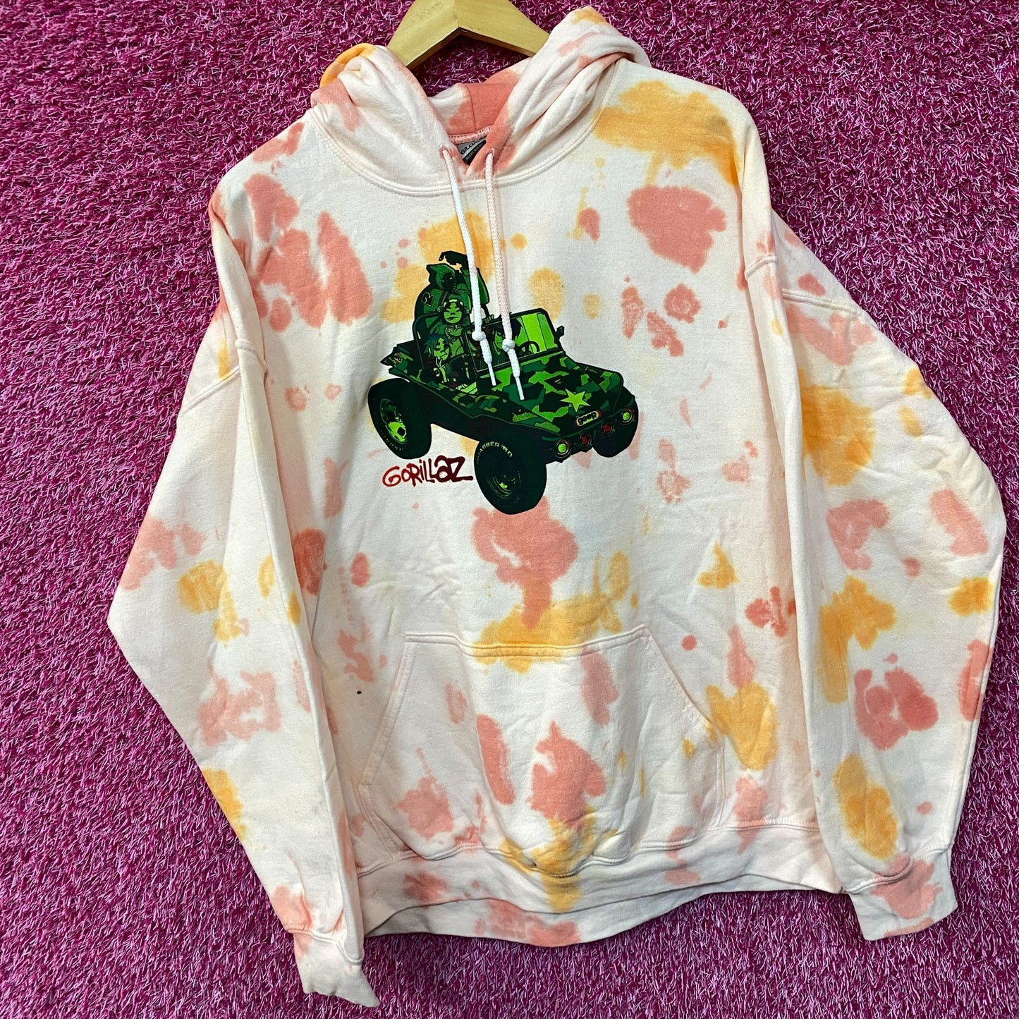 Gorillaz Self-Titled Album Cover Tie-Dye Hoodie Size Xl