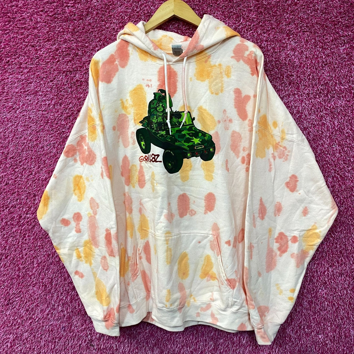 Gorillaz Self-Titled Album Cover Tie-Dye Hoodie Size 3XL