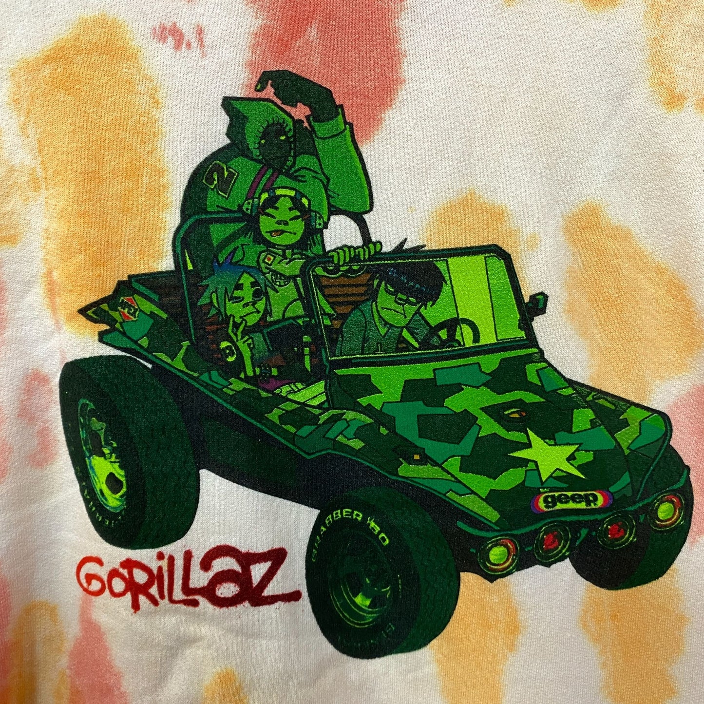 Gorillaz Self-Titled Album Cover Tie-Dye Hoodie Size 3XL