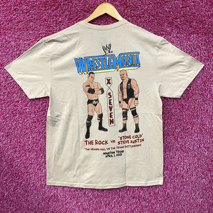 WWE WrestleMania The Rock VS. Stone Cold Steve Austin T-Shirt 2XL