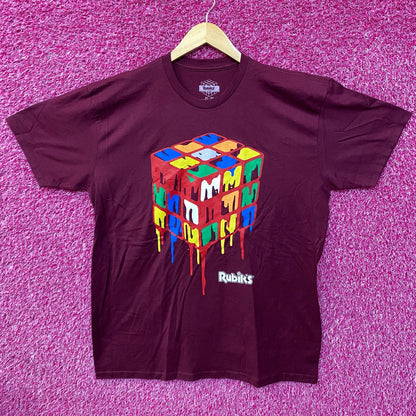 Rubiks Cube Melting Vintage Style Graphic Design T-Shirt XL