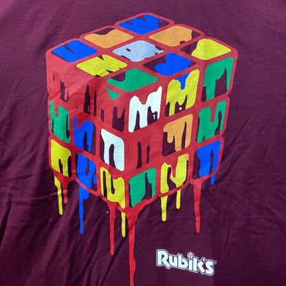 Rubiks Cube Melting Vintage Style Graphic Design T-Shirt XL