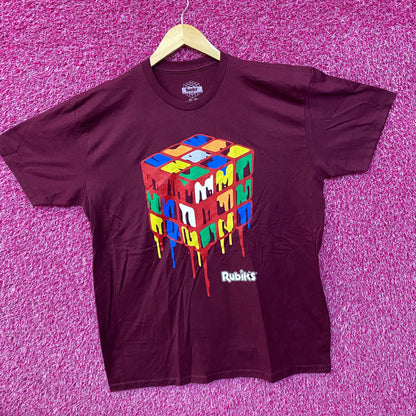 Rubiks Cube Melting Vintage Style Graphic Design T-Shirt XL