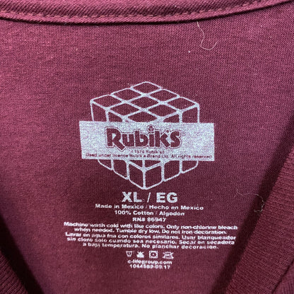 Rubiks Cube Melting Vintage Style Graphic Design T-Shirt XL