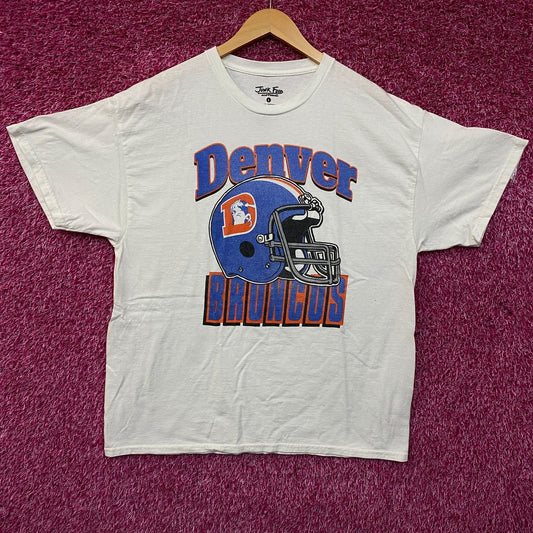 Junk Food NFL Denver Broncos Throwback Helmet Logo T- Shirt Large