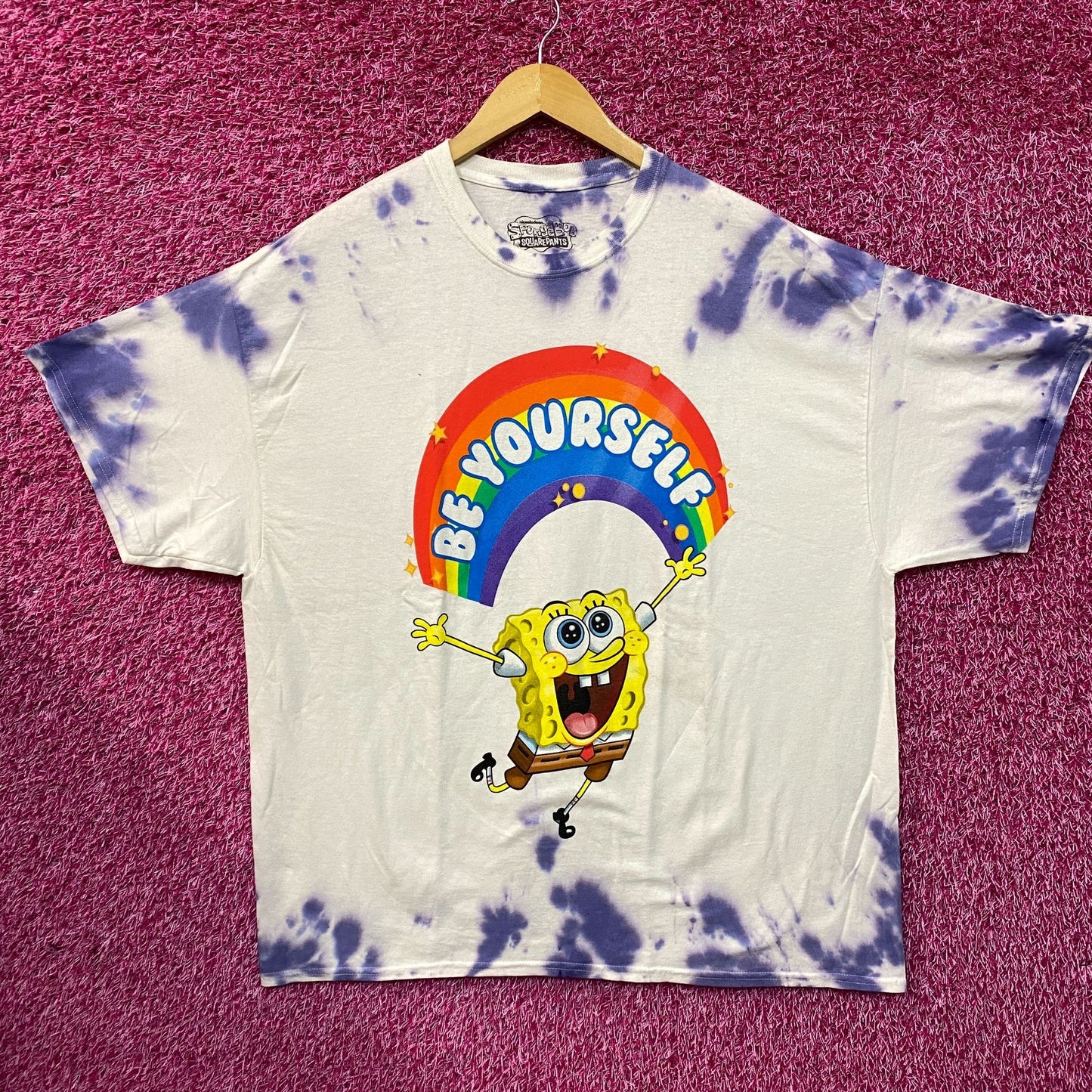 Nickelodeon Spongebob  Squarepants Be Yourself Tie Dye T-Shirt XL