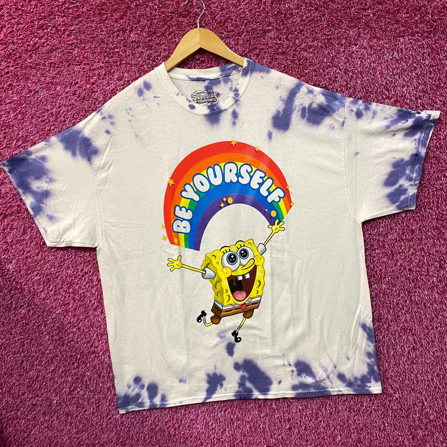 Nickelodeon Spongebob  Squarepants Be Yourself Tie Dye T-Shirt XL