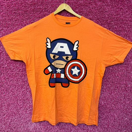 Captain America chibi style T-shirt size 2XL.