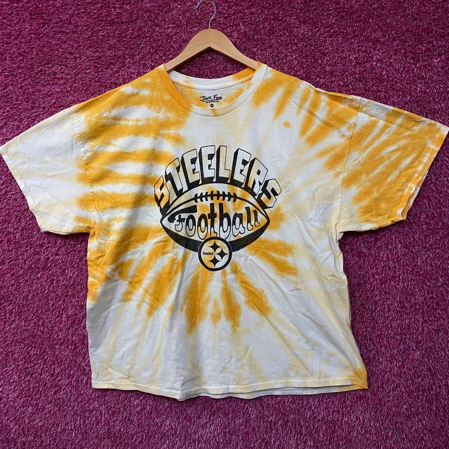 Junk Food Pittsburgh Steelers Football Tie Dye T-Shirt 2XL