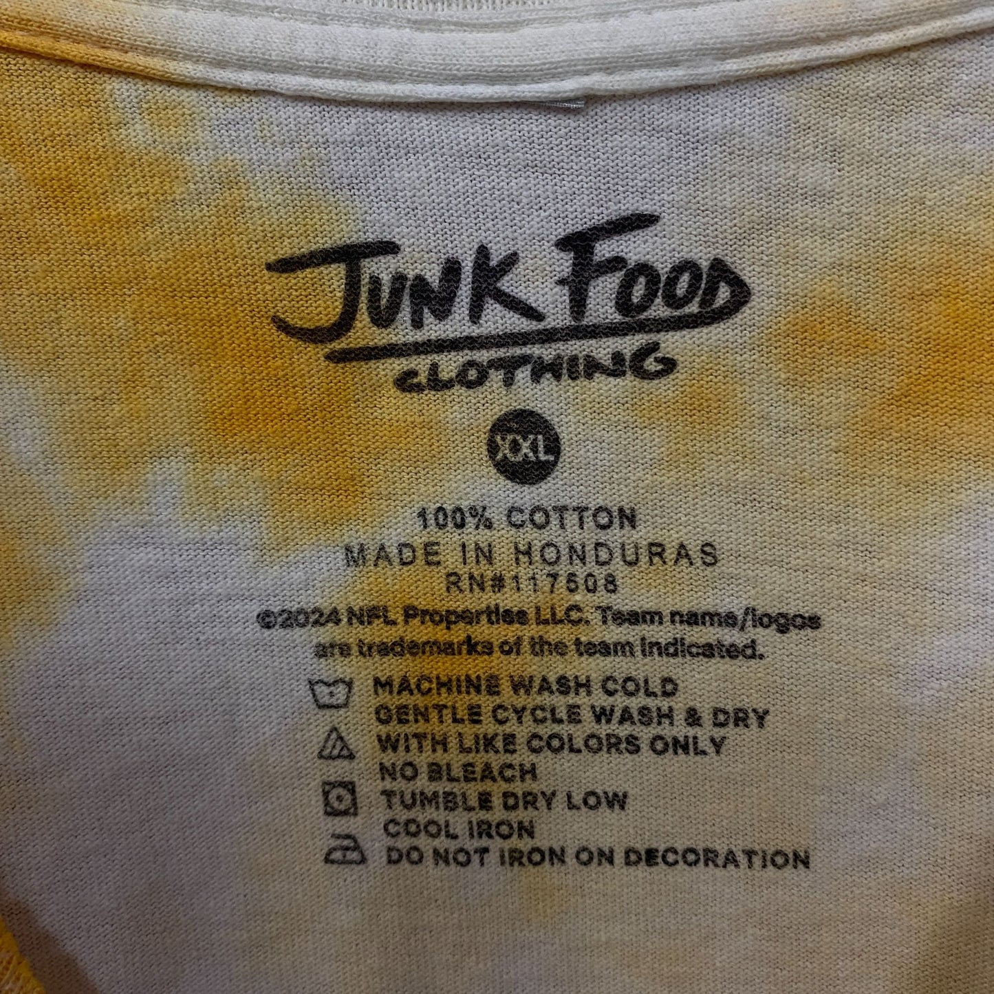 Junk Food Pittsburgh Steelers Football Tie Dye T-Shirt 2XL