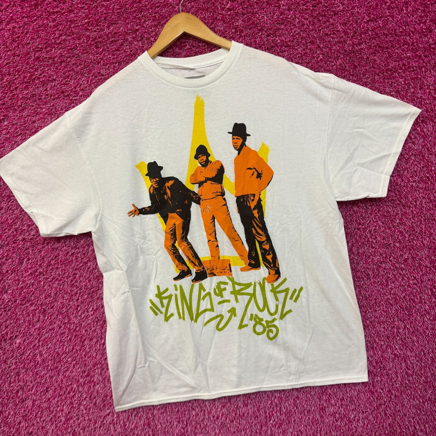 Run DMC 1985 King of Rock Album Art Hip Hop Group Tee XL