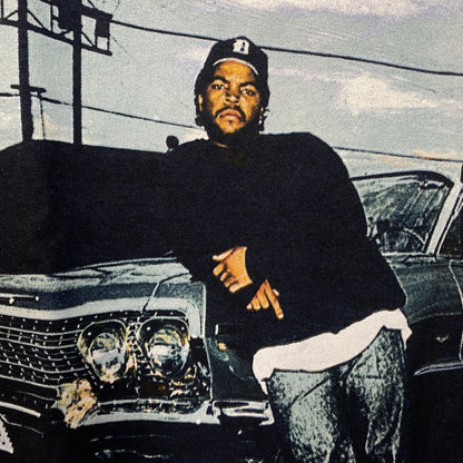 Ice Cube West Coast Good Day Portrait Acid Wash Blue Graphic T-Shirt Medium