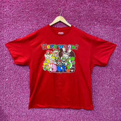 Super Mario Here We Go Characters T-Shirt 2XL