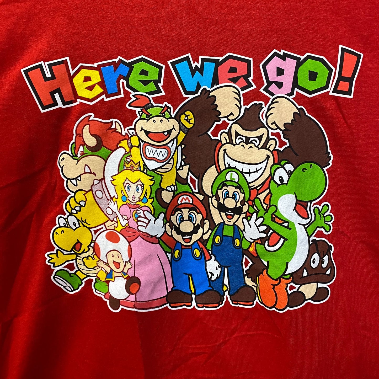 Super Mario Here We Go Characters T-Shirt 2XL