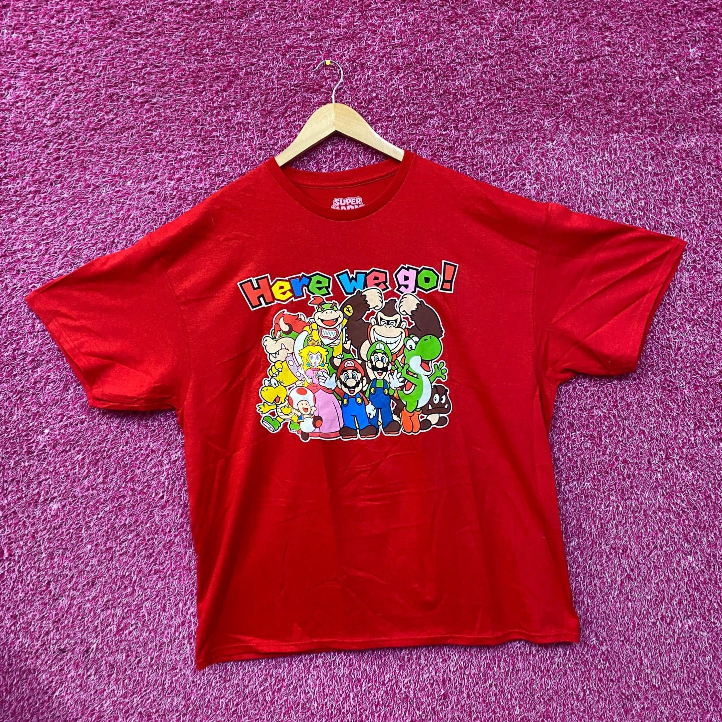 Super Mario Here We Go Characters T-Shirt 2XL