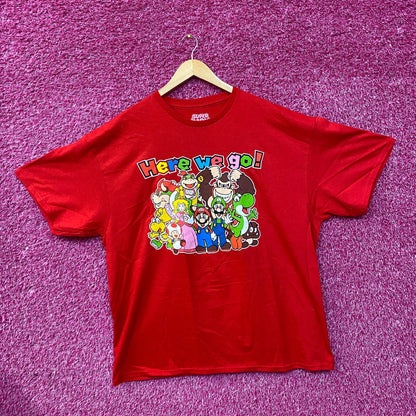 Super Mario Here We Go Characters T-Shirt 2XL