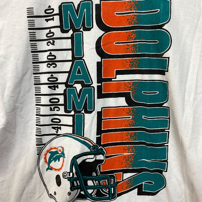 NFL Miami Dolphins Yardage Graphic Design T-shirt Large