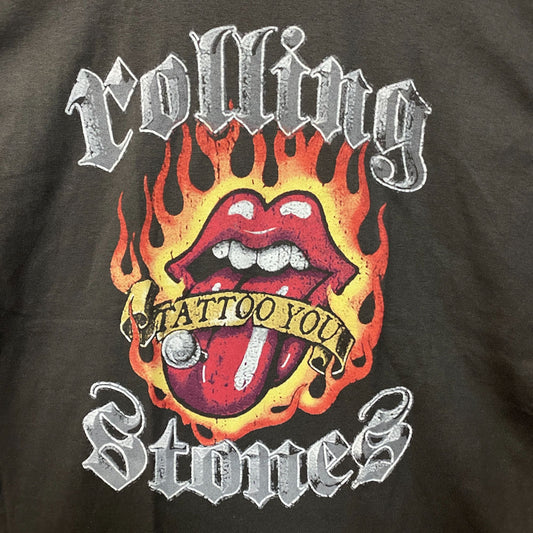 Rolling Stones Flaming Tattoo Tongue Graphic T-Shirt Large