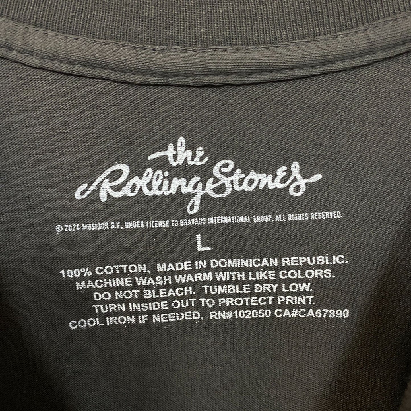 Rolling Stones Flaming Tattoo Tongue Graphic T-Shirt Large