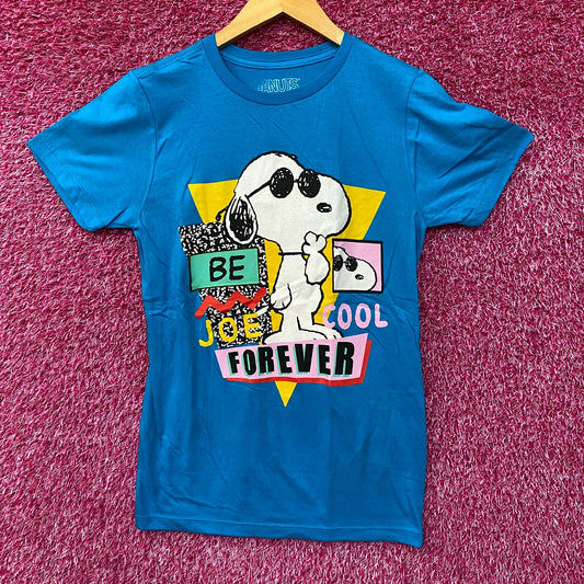 Peanuts Snoopy Be Joe Cool Forever Graphic Design T-Shirt Extra Small