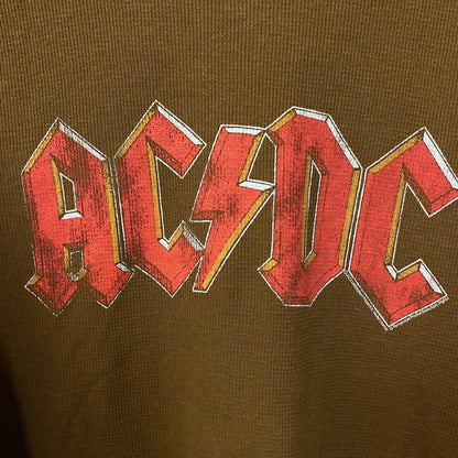 Junk Food Clothing AC/DC Back in Black Tour Waffle Knit Pullover Long Sleeve T-Shirt Medium