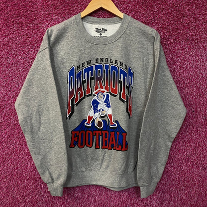 Junk Food Clothing New England Patriots Heather Gray Crewneck Pullover Sweatshirt Small