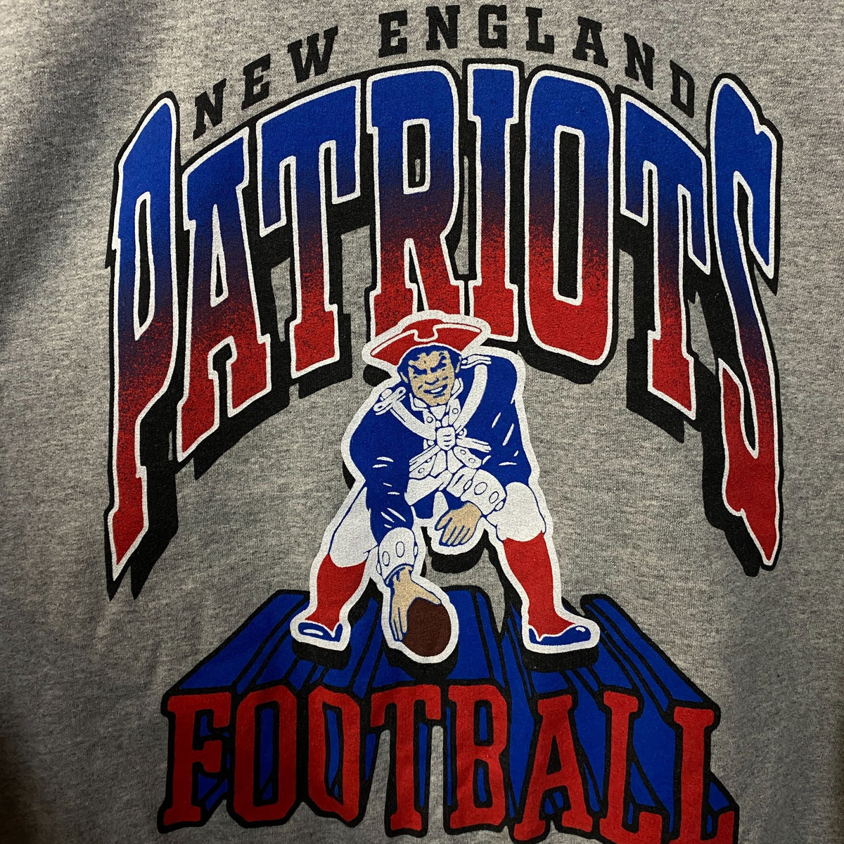 Junk Food Clothing New England Patriots Heather Gray Crewneck Pullover Sweatshirt Small