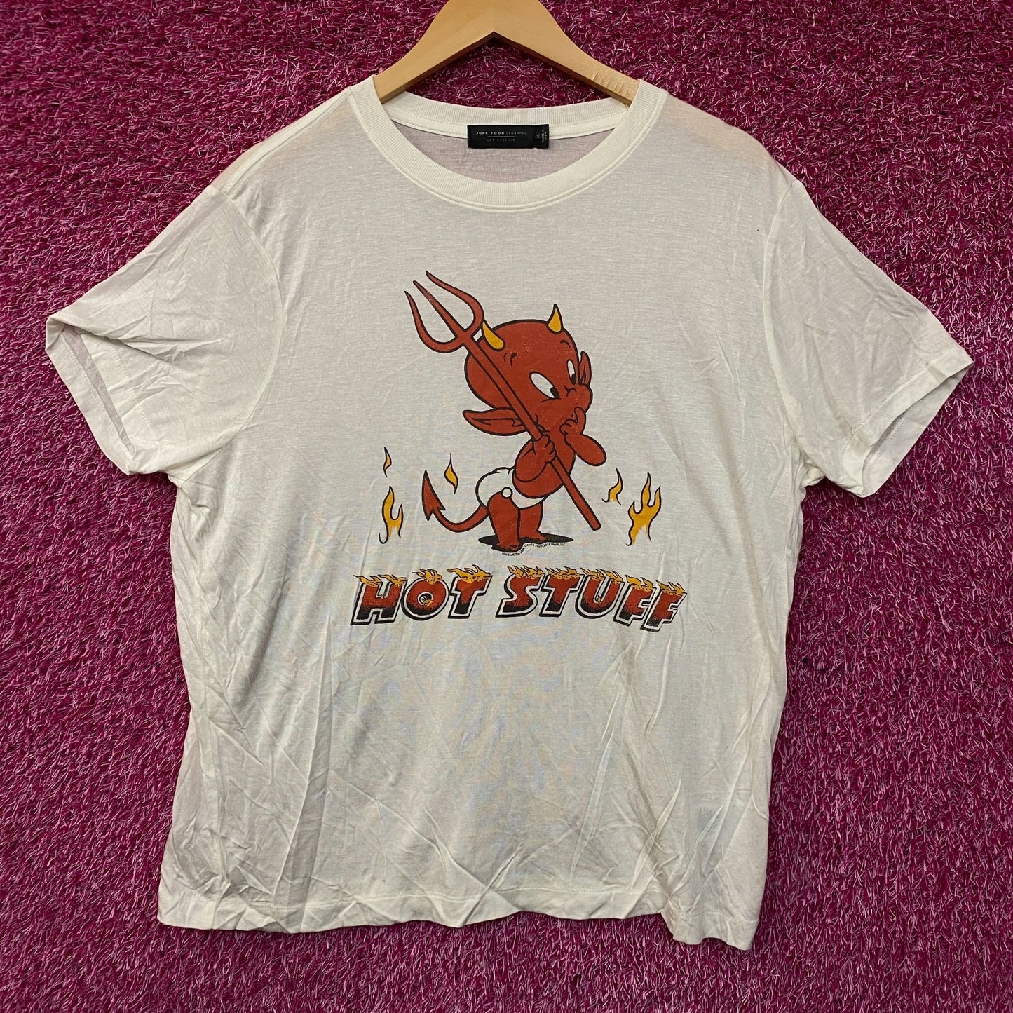 Junk Food Clothing Hot Stuff The Little Devil Vintage Style Women's Tissue Tee XL