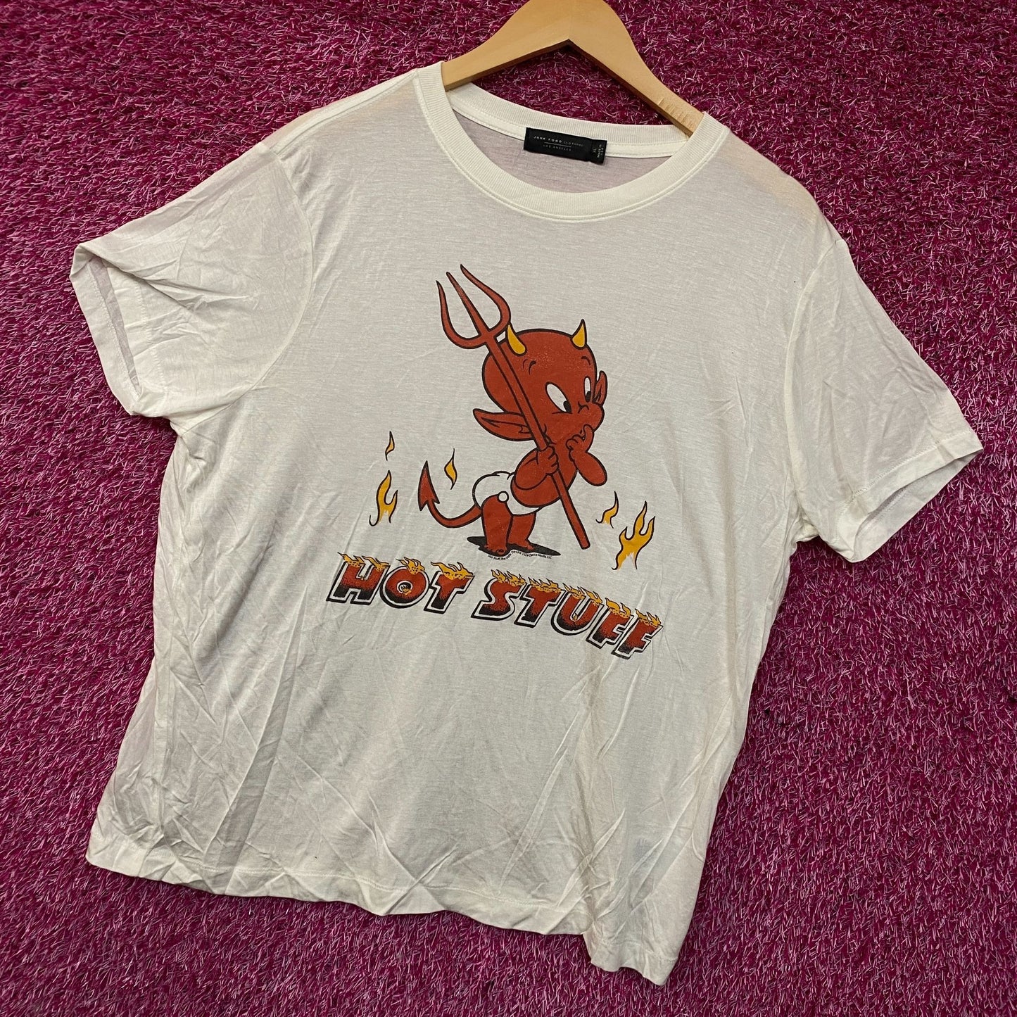 Junk Food Clothing Hot Stuff The Little Devil Vintage Style Women's Tissue Tee XL