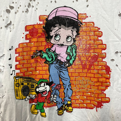Betty Boop Hip Hop Theme Distressed T-Shirt Medium