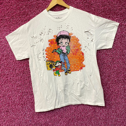 Betty Boop Hip Hop Theme Distressed T-Shirt Medium