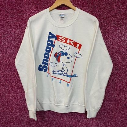 Peanuts "Snoopy Ski Team" Retro Style Crewneck Sweatshirt XS
