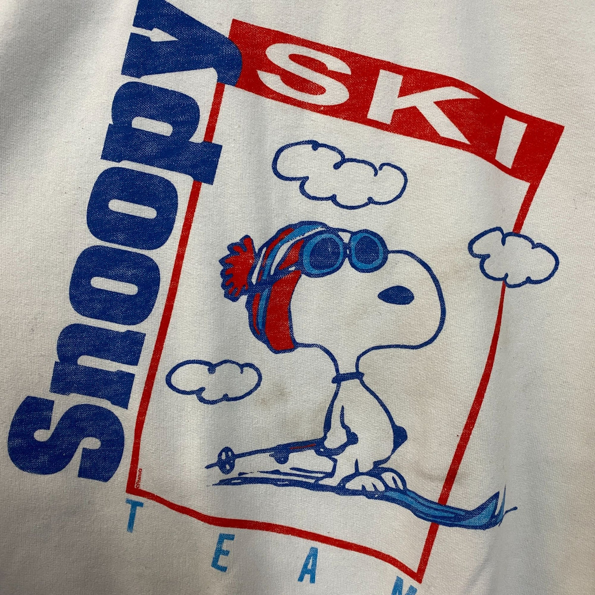 Peanuts "Snoopy Ski Team" Retro Style Crewneck Sweatshirt XS