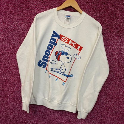 Peanuts "Snoopy Ski Team" Retro Style Crewneck Sweatshirt XS