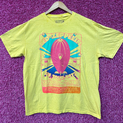 Led Zeppelin US Tour 1973 Rock Band Yellow T-Shirt Medium