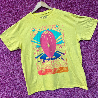 Led Zeppelin US Tour 1973 Rock Band Yellow T-Shirt Medium