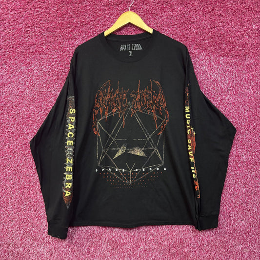 Space Zebra Music Saves Us Long Sleeve black T-Shirt XL