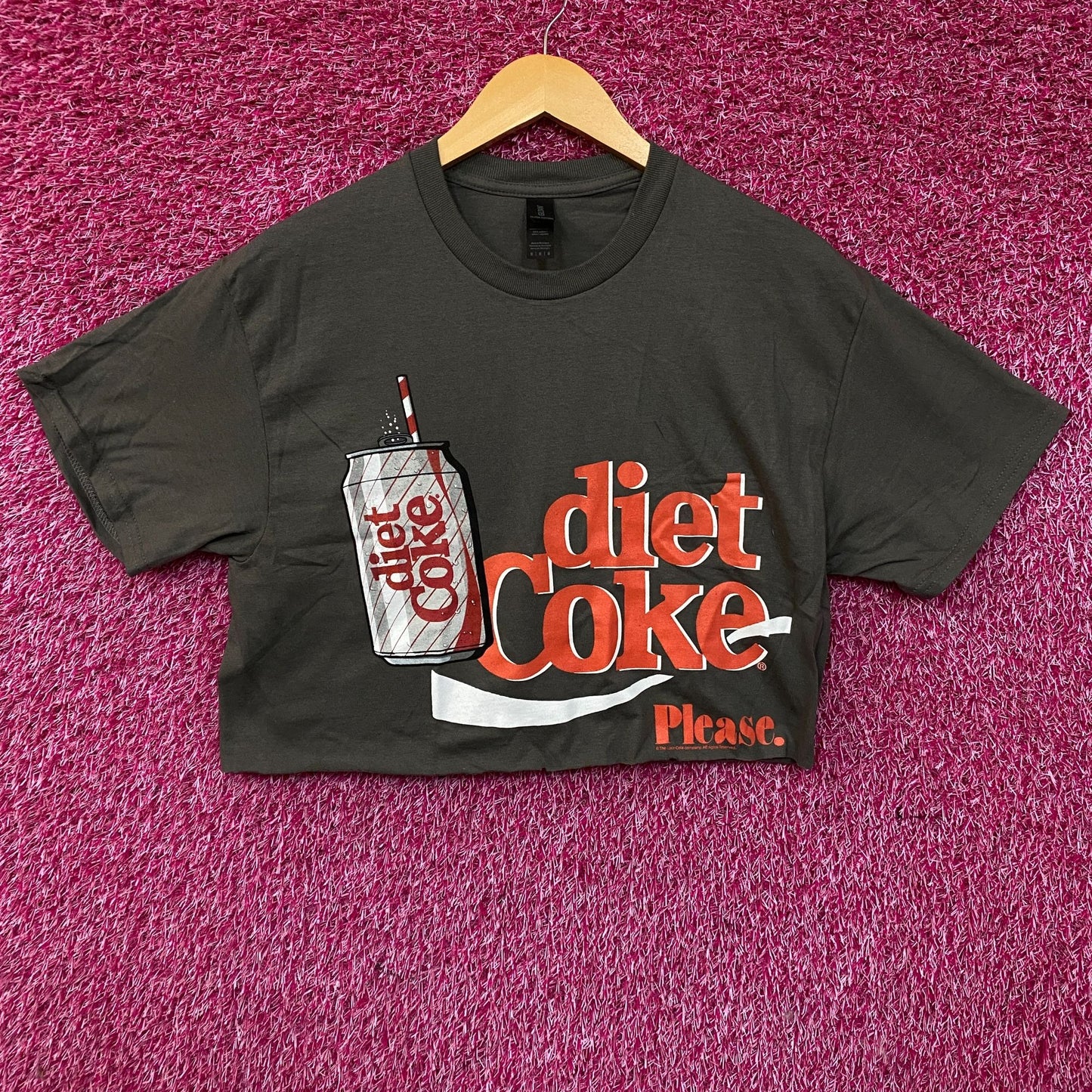Coca-Cola Diet Coke Please Graphic Crop T-Shirt Medium