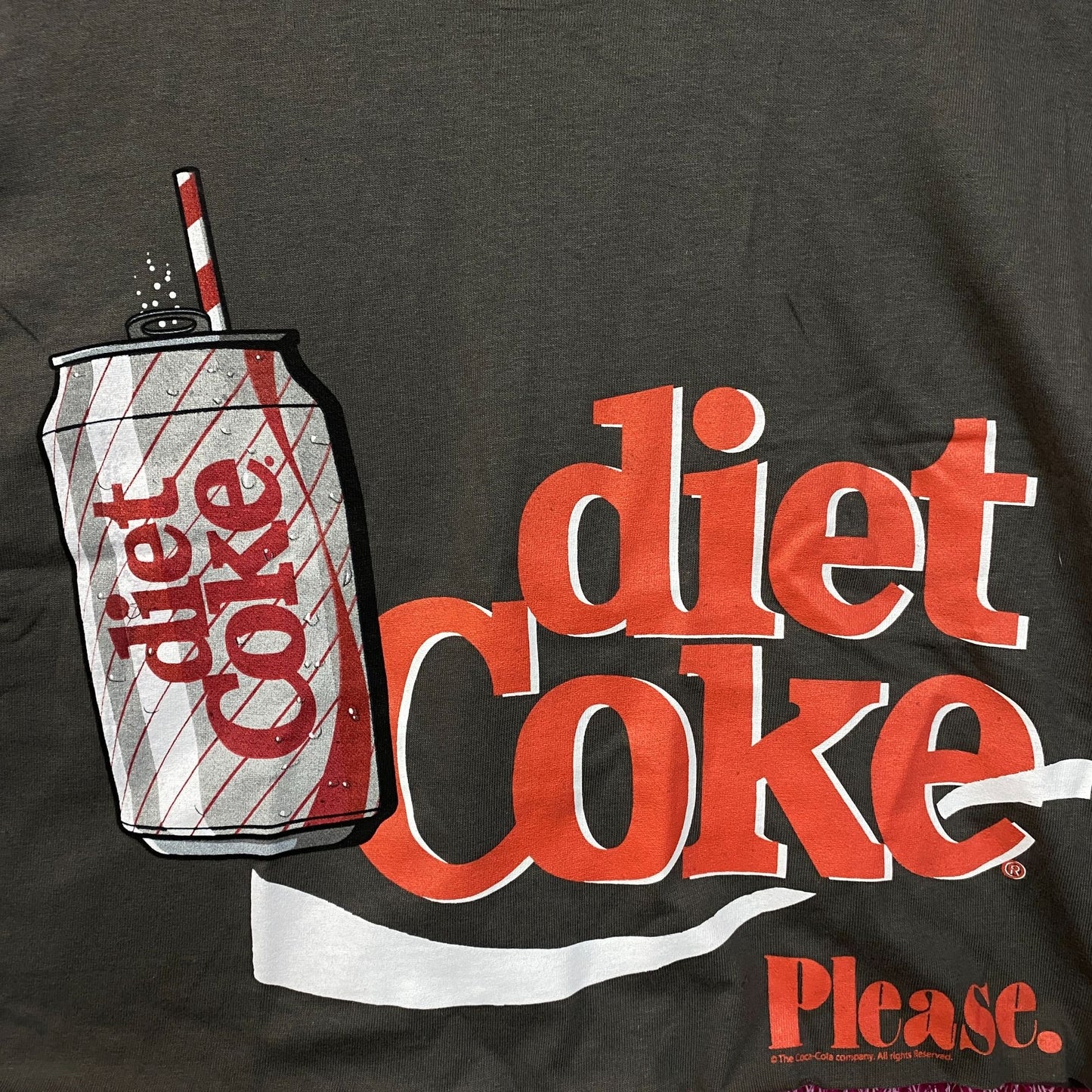 Coca-Cola Diet Coke Please Graphic Crop T-Shirt Medium
