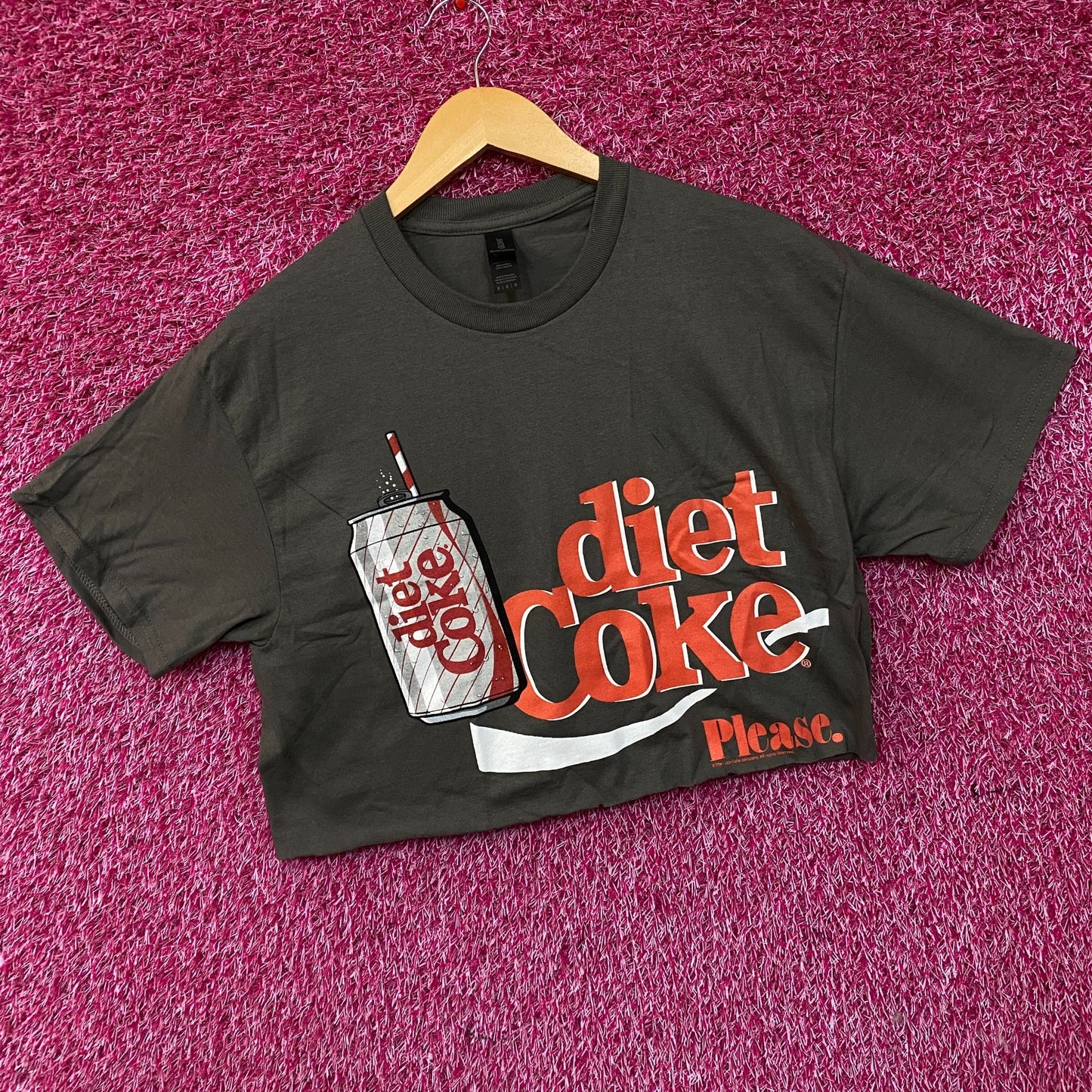 Coca-Cola Diet Coke Please Graphic Crop T-Shirt Medium