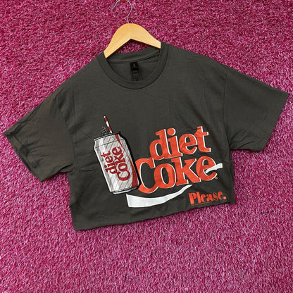 Coca-Cola Diet Coke Please Graphic Crop T-Shirt Medium