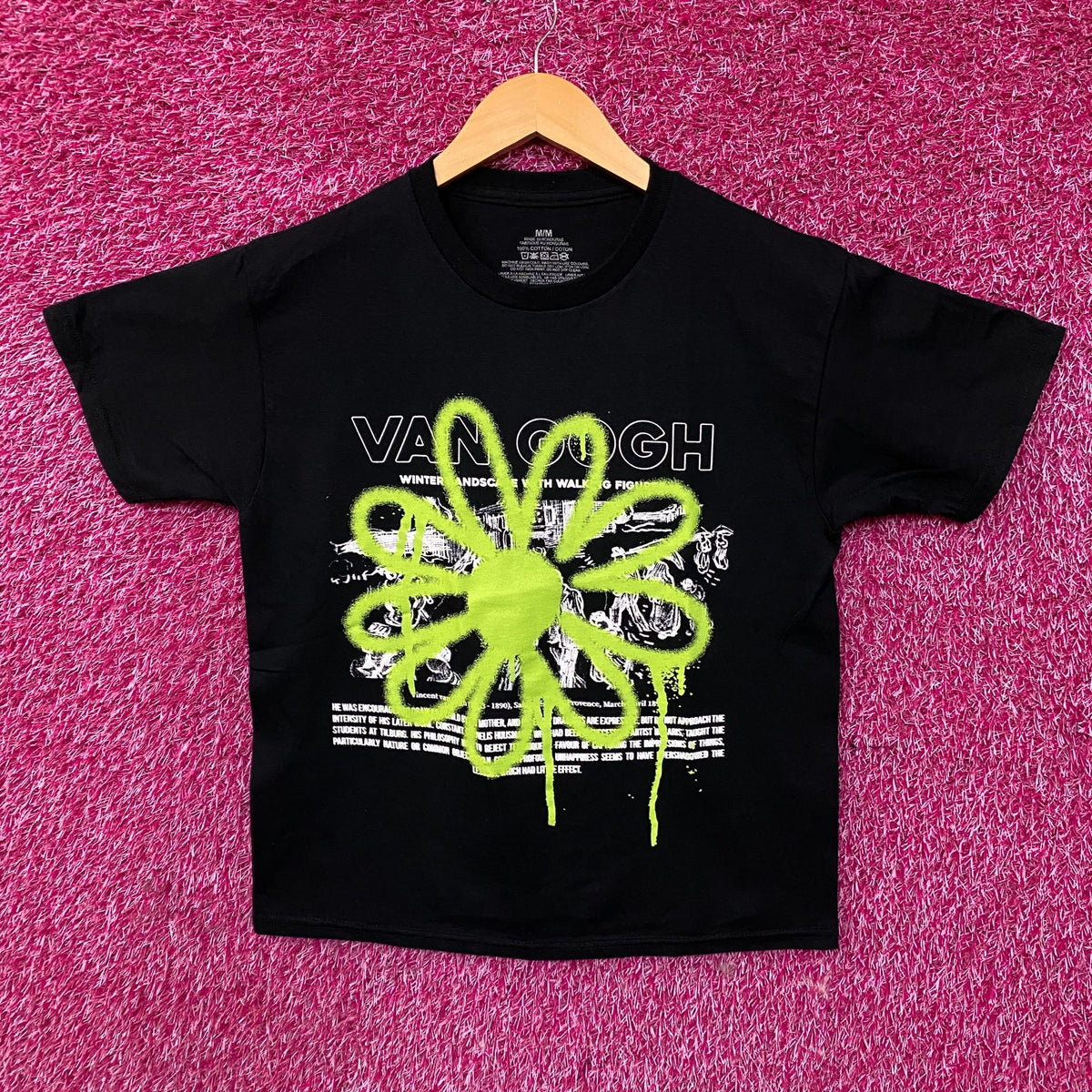 Pacsun Van Gogh Daisy Graphic Crop T-Shirt Medium