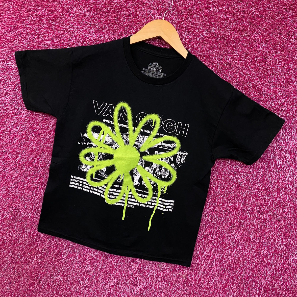 Pacsun Van Gogh Daisy Graphic Crop T-Shirt Medium